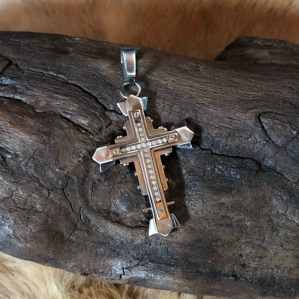 Stainless Steel Cross Pendant - Picture 1 of 8